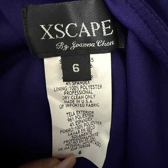 Xscape By Joanna Chen Purple One-Shoulder Gown Size 6 - Picture 4 of 12